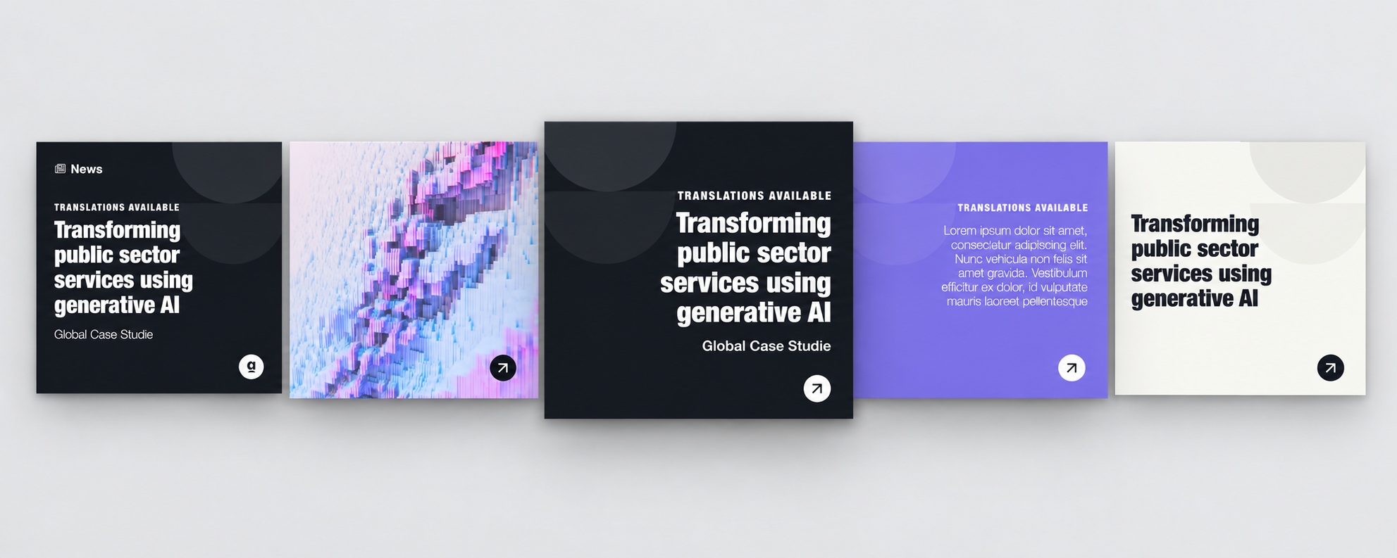 Apolitical news carousel about generative AI in public services.