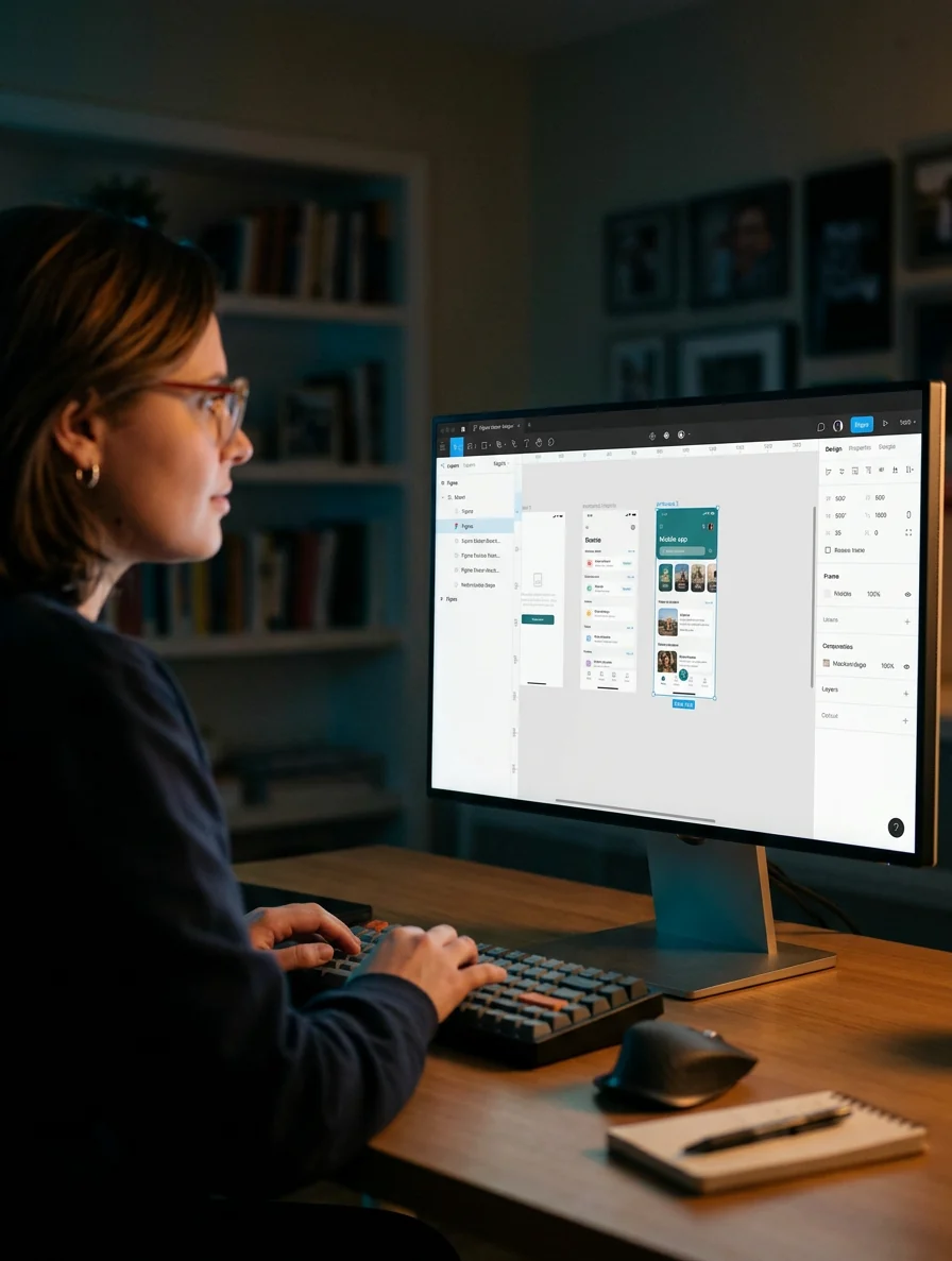Alternate laptop composition in a home design studio
