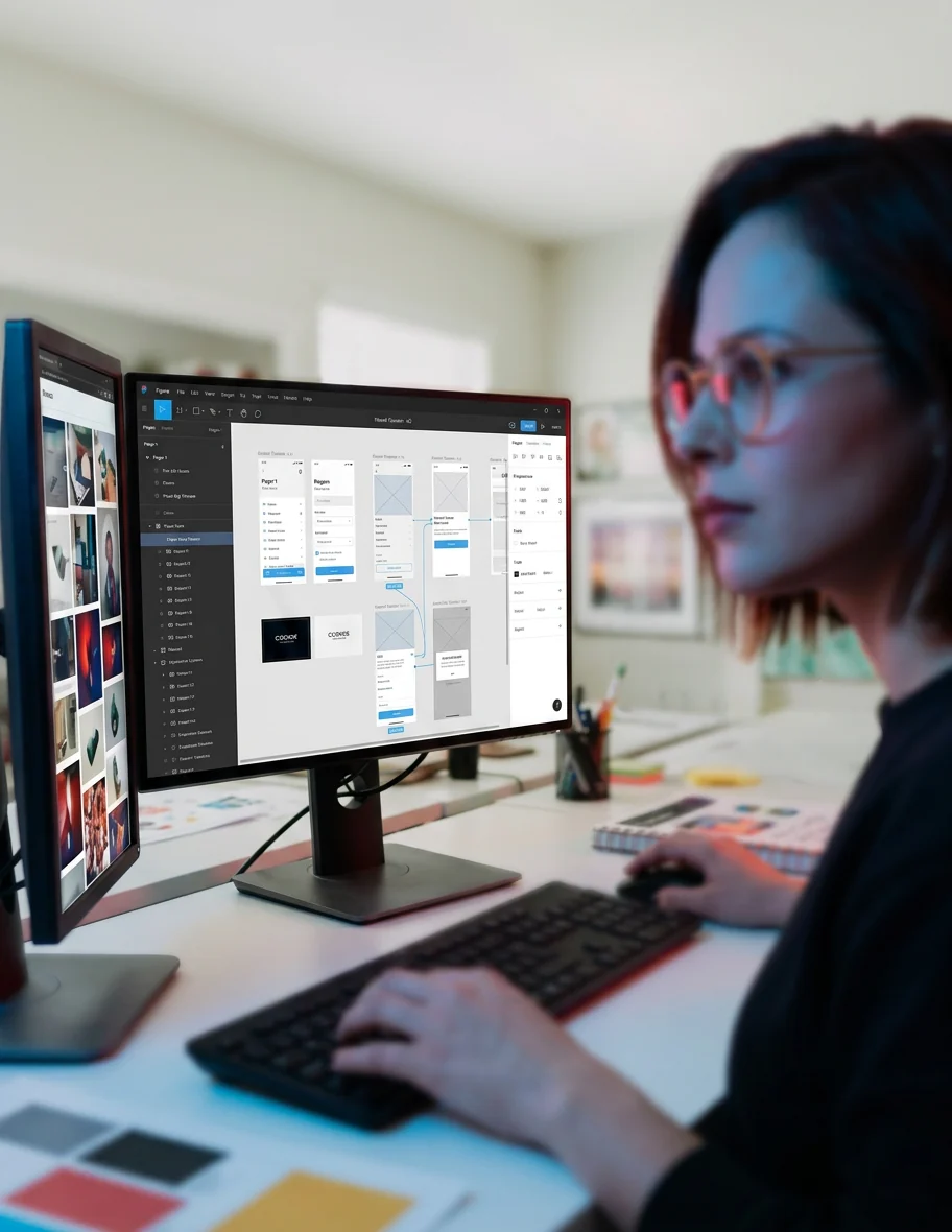 Daylight exploration of a designer at a Figma workstation